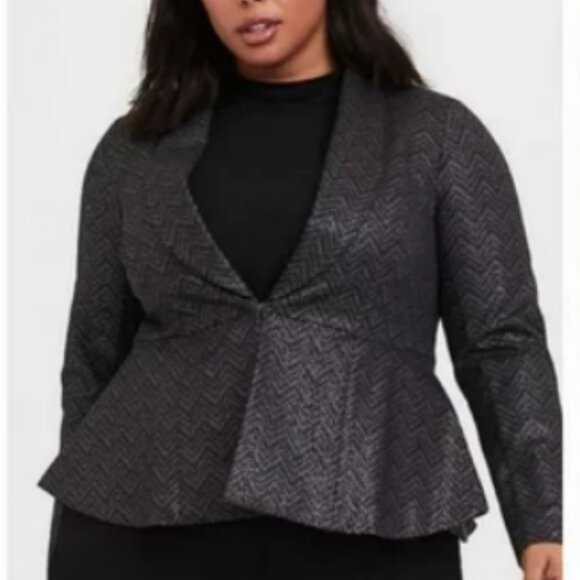 TORRID:  Gray Blazer with Subtle Sparkle sz: 1X - Picture 1 of 4